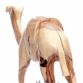 Wooden Camel with Saddle, 13.4 Nativity Figurine from Bethlehem