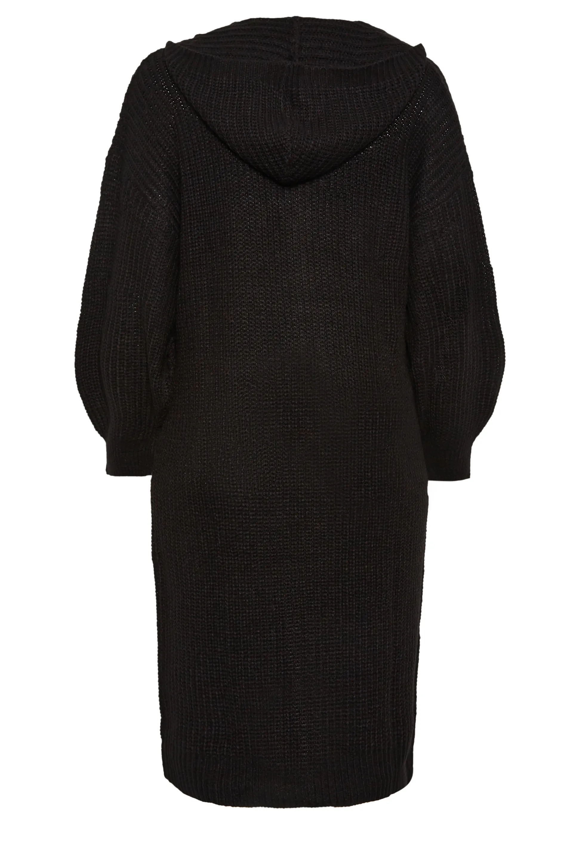 YOURS Curve Black Hooded Longline Cardigan