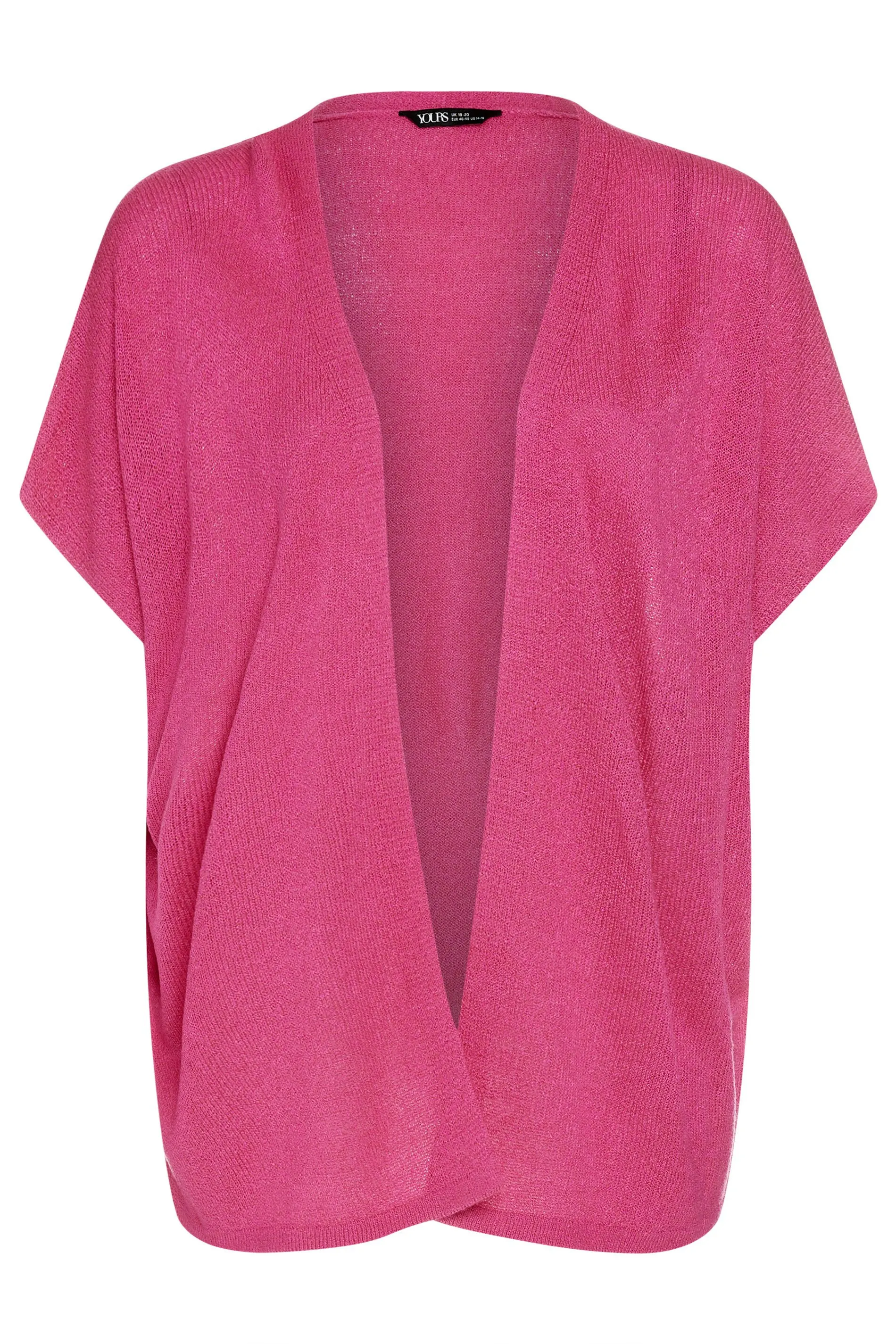 YOURS Curve Pink Knitted Boxy Cardigan