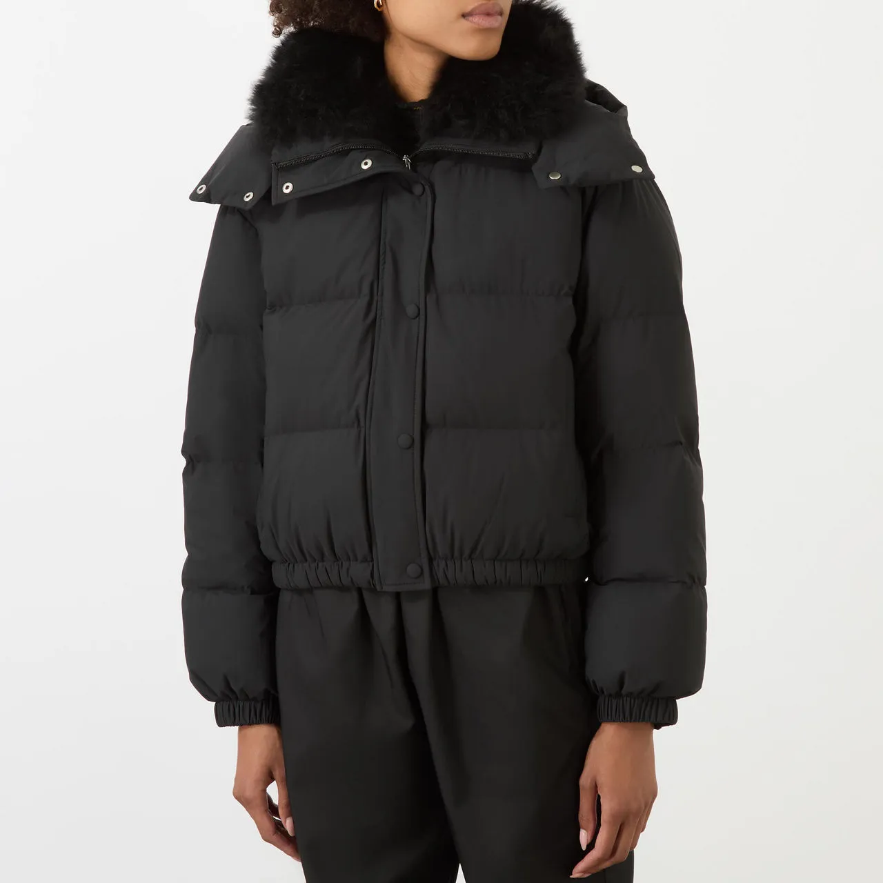 YVES SALOMON Cropped Down Jacket - Black