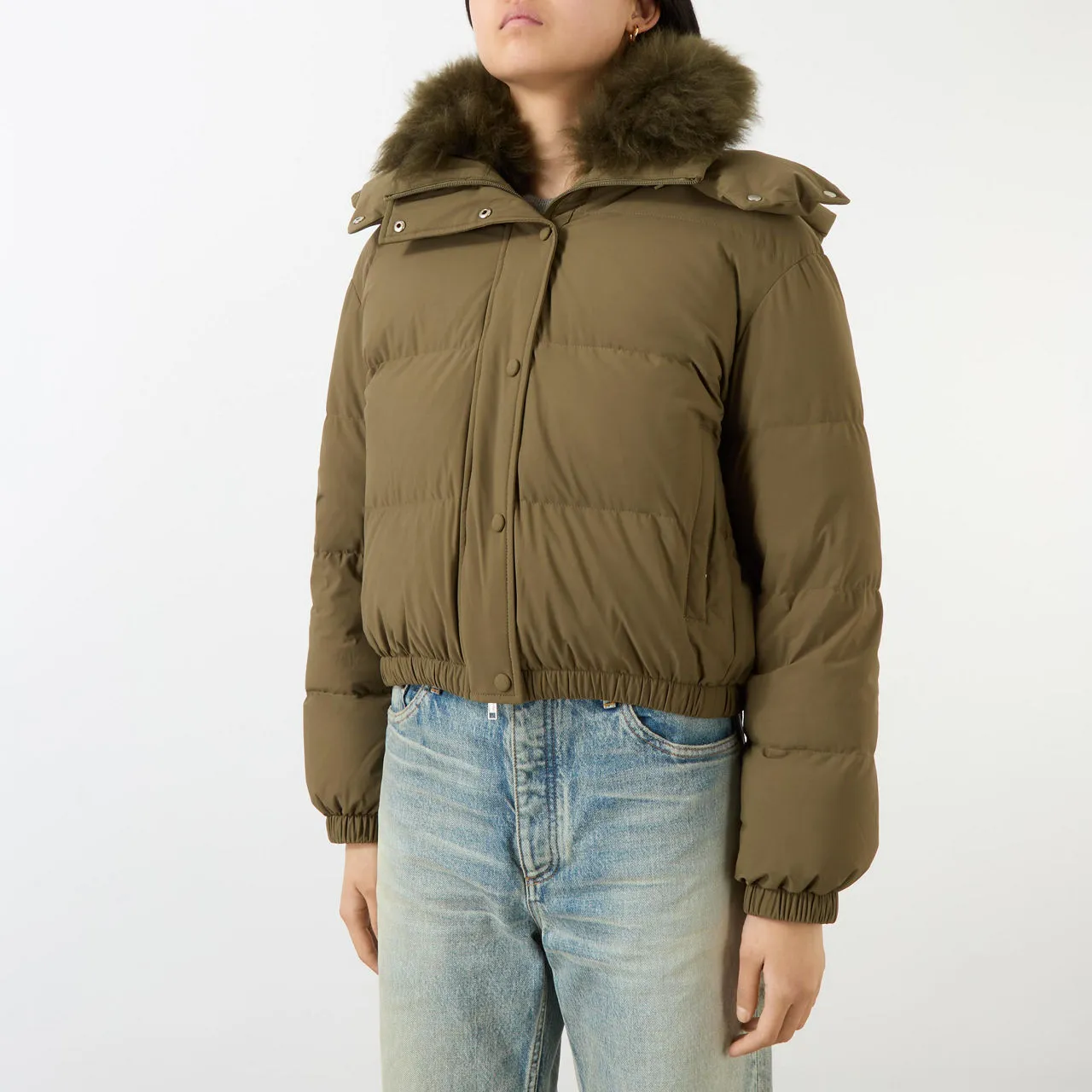 YVES SALOMON Cropped Down Jacket - Green