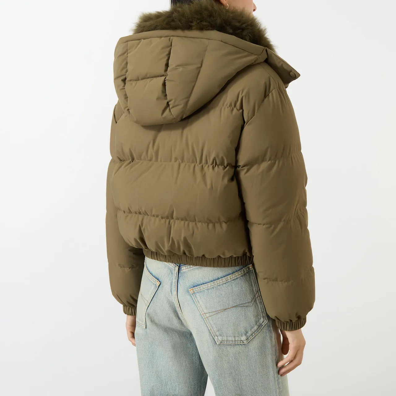 YVES SALOMON Cropped Down Jacket - Green