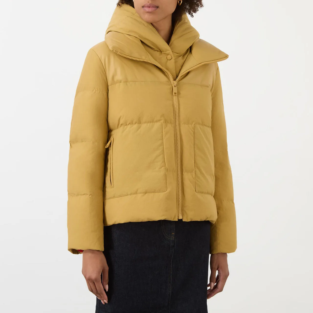 YVES SALOMON Quilted Short Down Jacket - Yellow