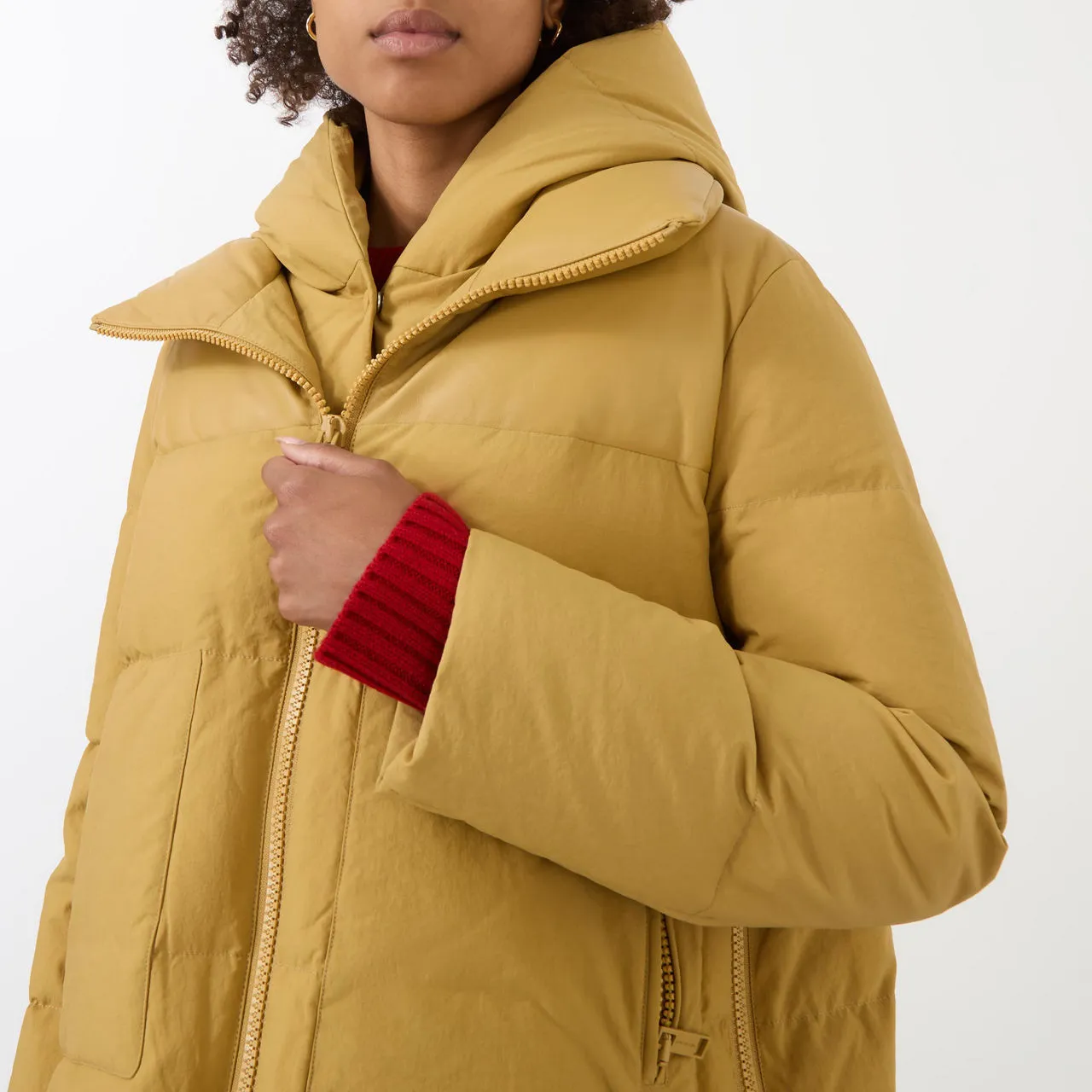 YVES SALOMON Quilted Short Down Jacket - Yellow